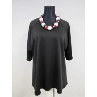 Tunika damska czarna rozkloszowana z rękawem typu raglan